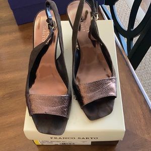 Franco Sarto brown suede open toe shoe!